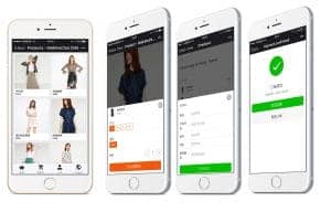 A WeChat store mockup.