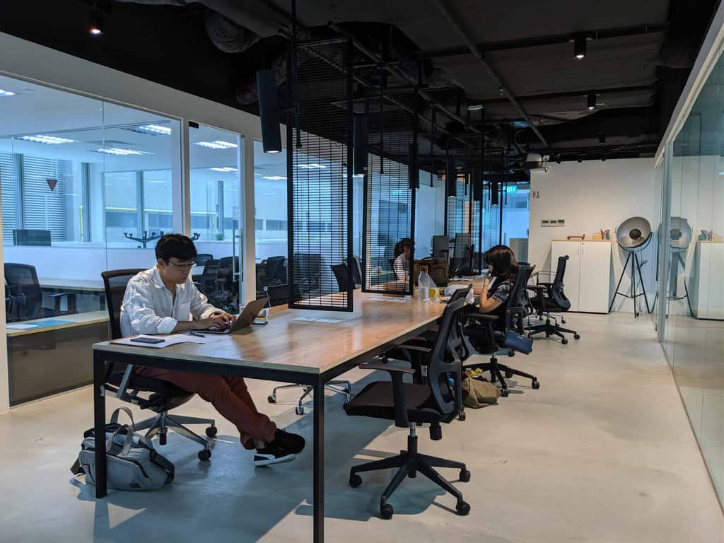 The Company flex desk area