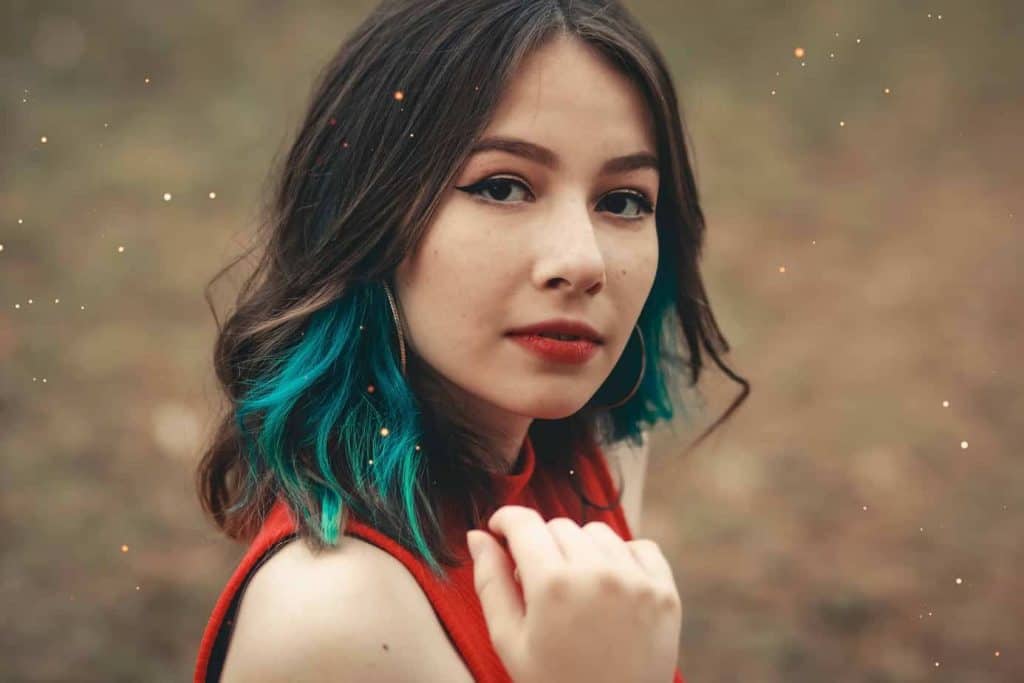 girl with blue hair