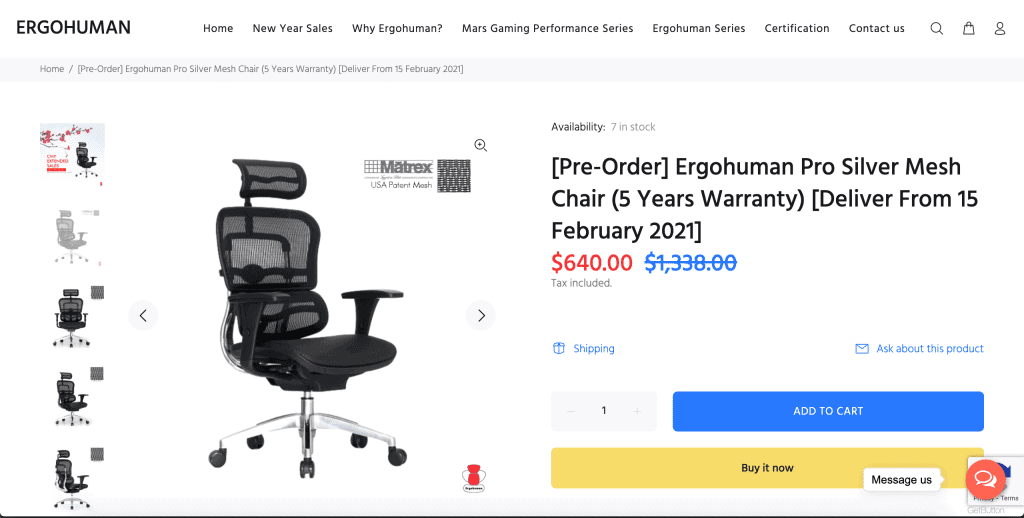 best office chairs in singapore_ergohuman pro mesh chair