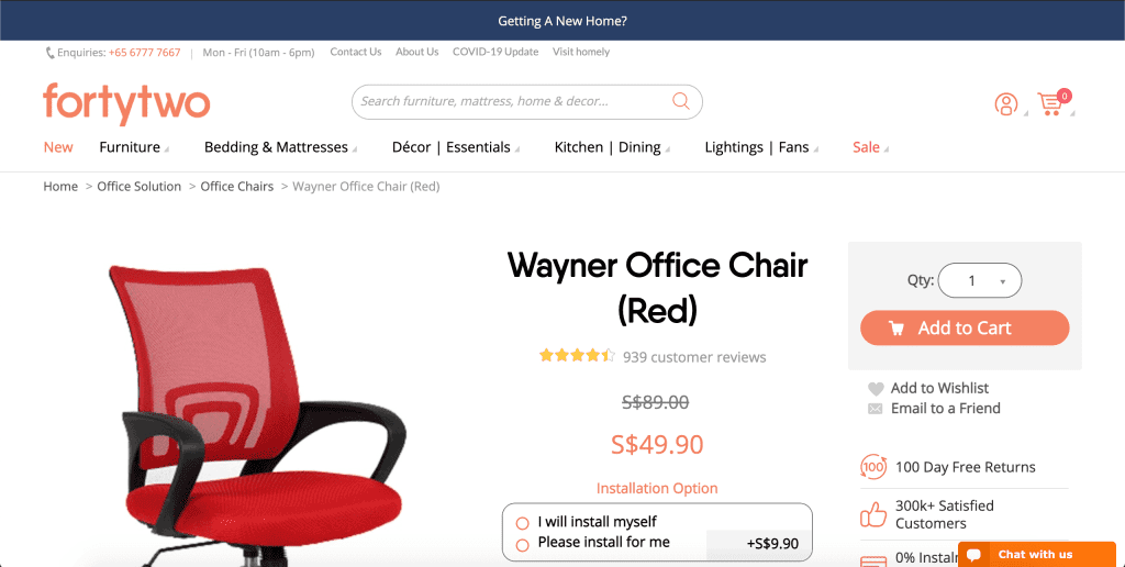 best office chairs in singapore_fortytwo wayner office chair