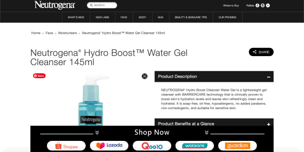 best facial wash in singapore_neutrogena hydro boost water gel cleanser