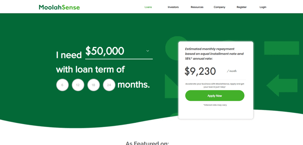 MoolahSense business loan in singapore