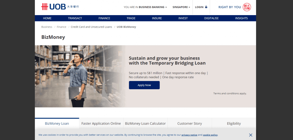 UOB-BizMoney business loan in singapore