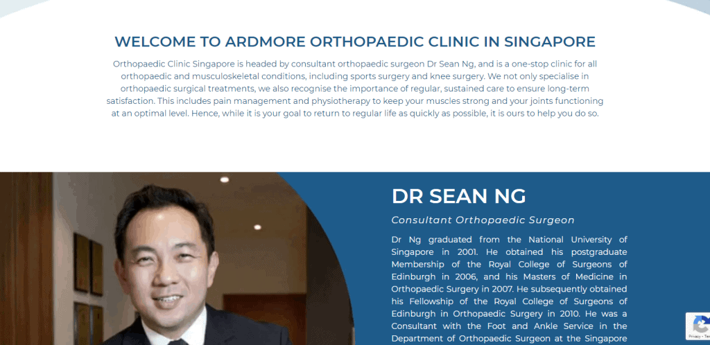 Ardmore shoulder pain specialist in Singapore