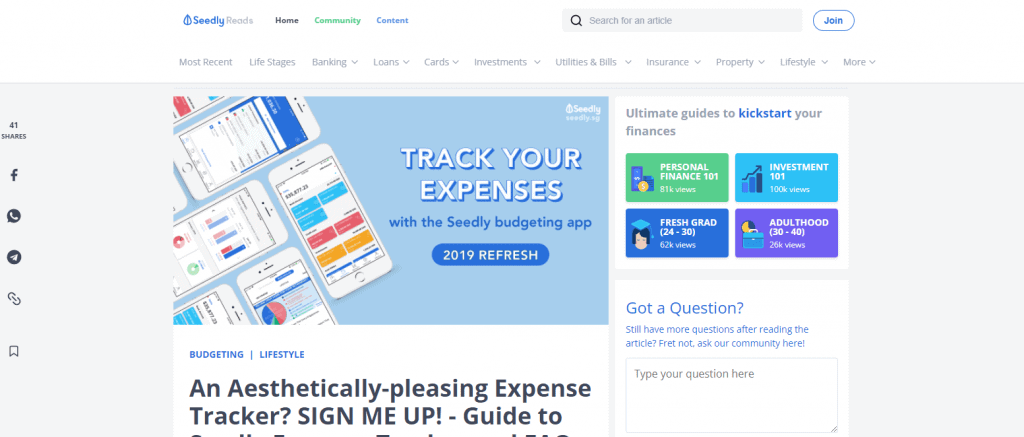 Seedly expense tracker app in singapore
