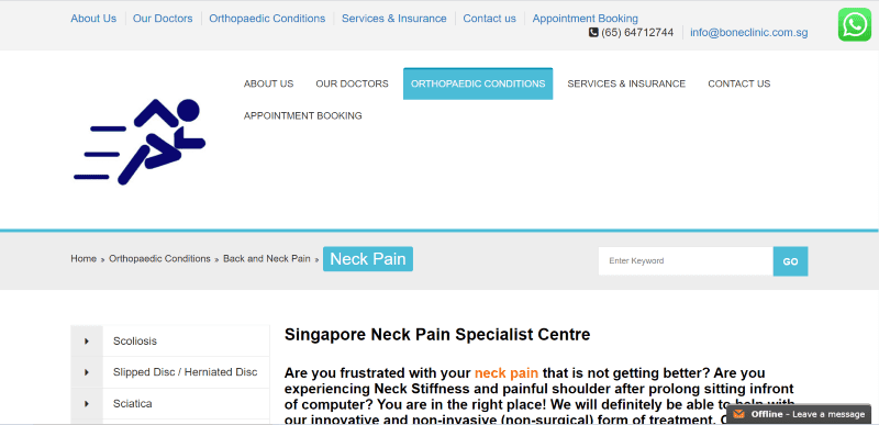 best neck pain specialist in singapore