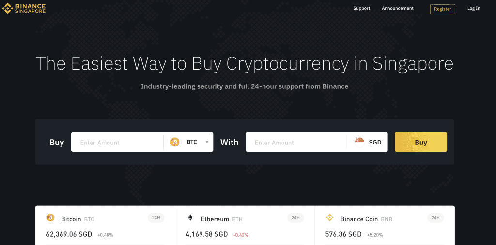 Crypto exchange in Singapore - Binance