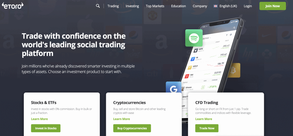 Crypto exchange in Singapore - eToro
