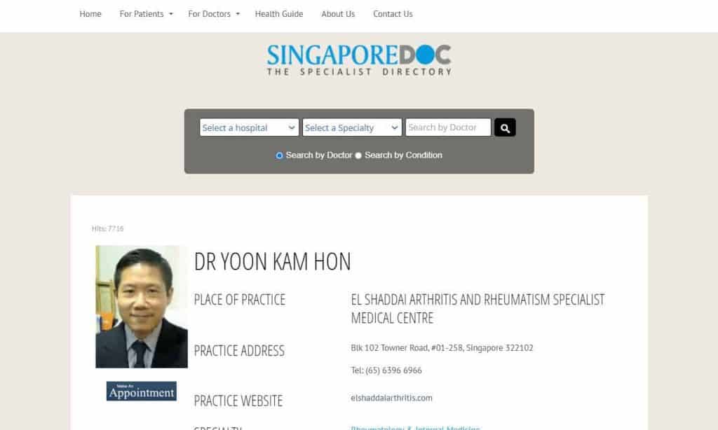 10 Best Rheumatologist in Singapore to Effectively Treat Rheumatic Diseases [2022] 10