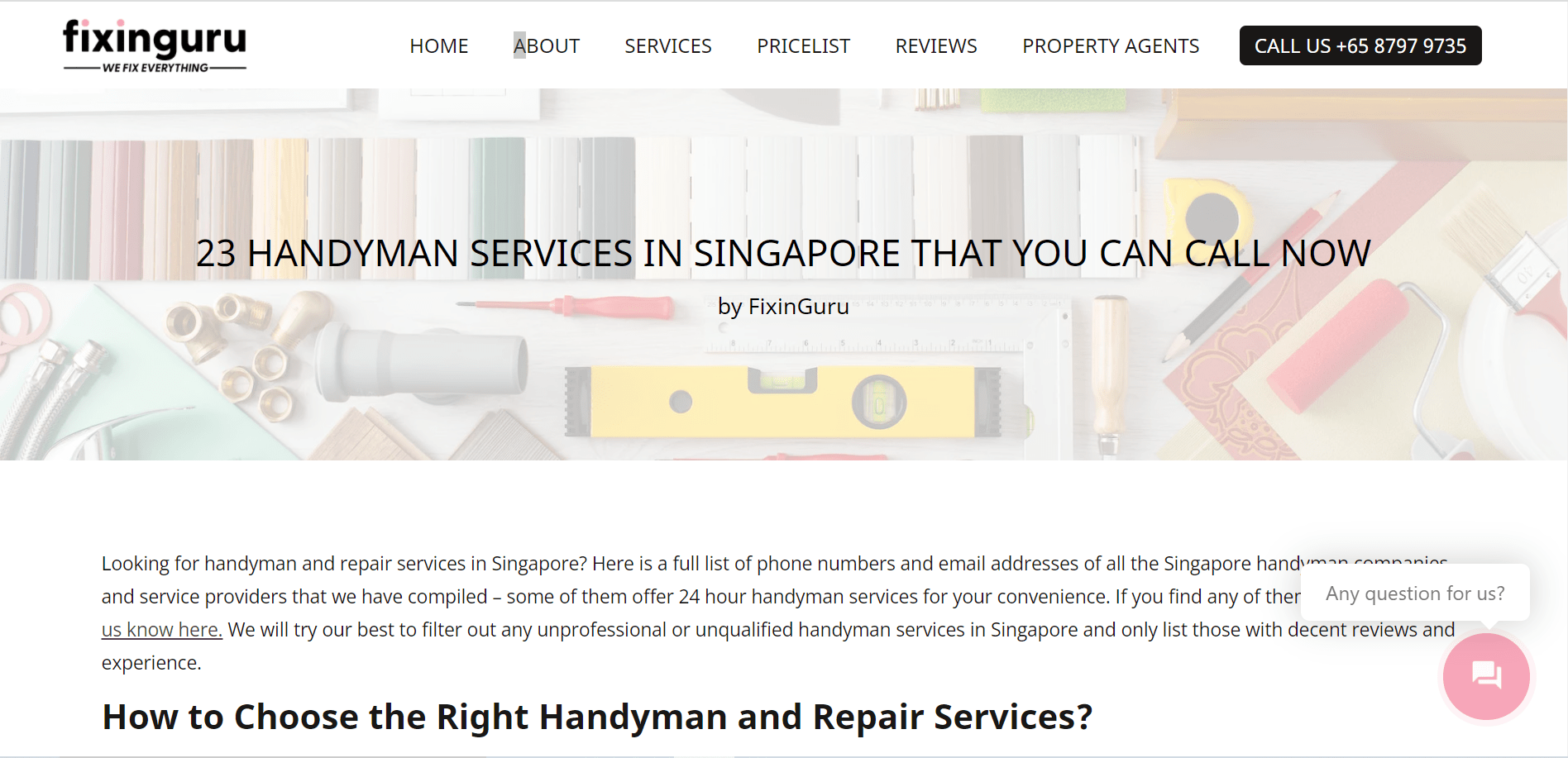 best handyman service in singapore