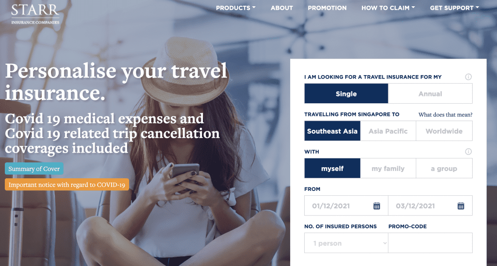 Travel Insurance Singapore - Starr TravelLead Insurance