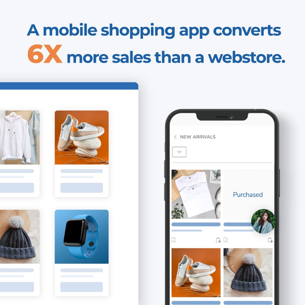 a mobile shopping app converts 6x more sales than a webstore