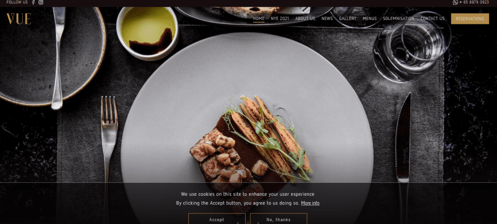 VUE romantic restaurant singapore