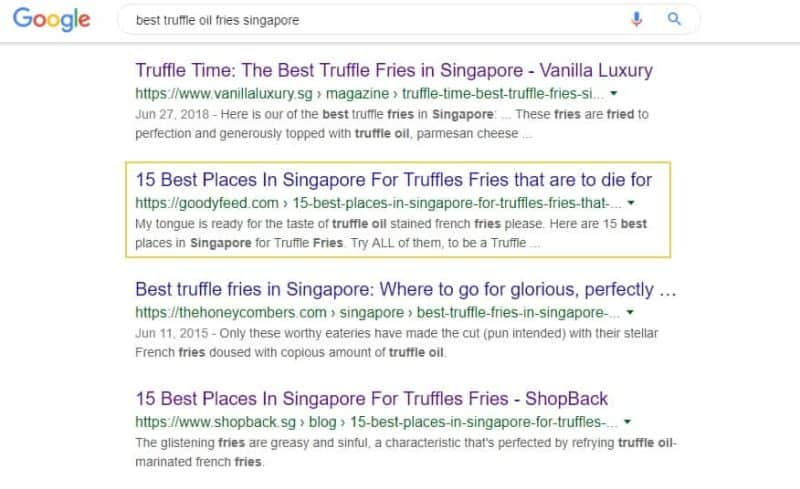 best truffle oil fries in singapore_google search