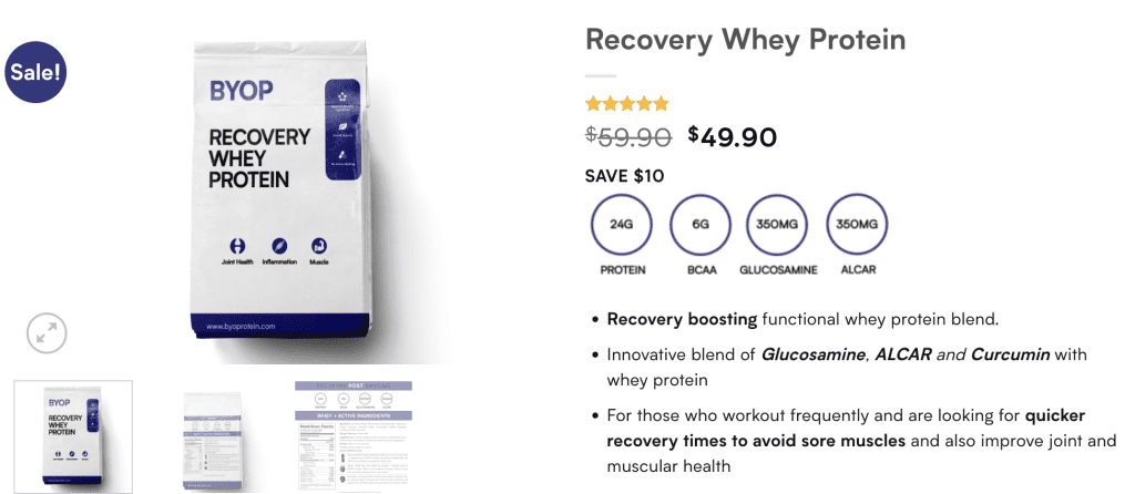 Whey protein Singapore - BYOP Recovery Whey