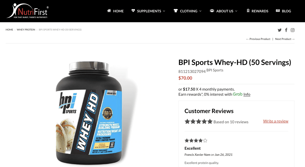Whey protein Singapore - BPI Sports Whey