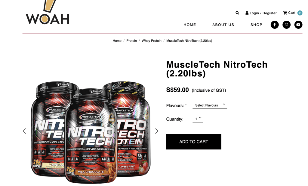 Whey protein Singapore - MuscleTech NitroTech
