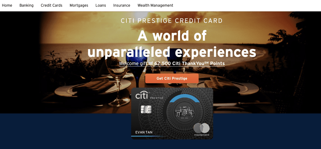 Premium Credit Card Singapore - Citi Prestige Card
