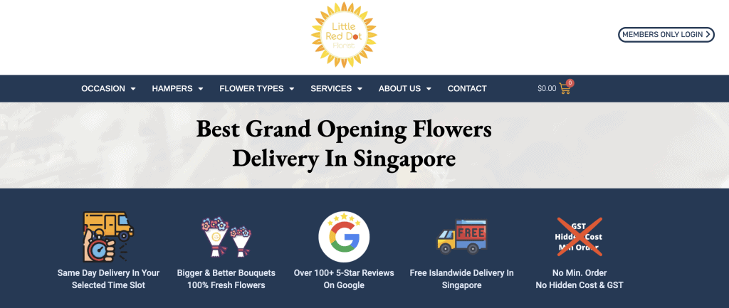 Grand opening flower stand in Singapore - Little Red Dot Florist