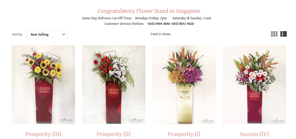 Grand opening flower stand in Singapore - Floristique