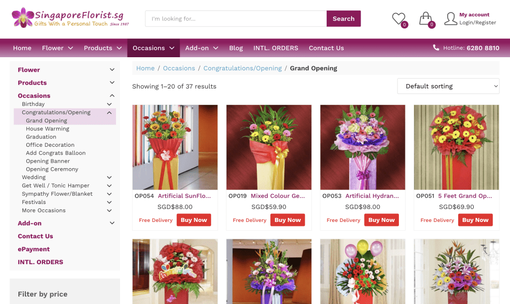 Grand opening flower stand in Singapore - Singapore Florist