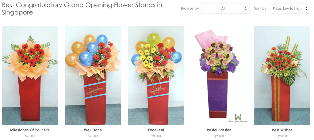 Grand opening flower stand in Singapore - Well Live Florist