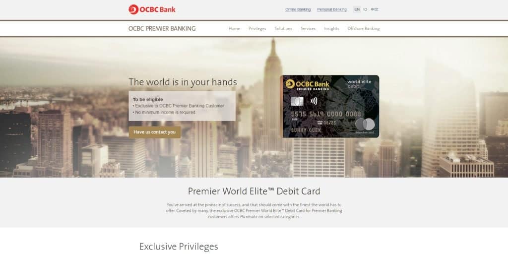 best premium credit cards in singapore_ocbc premier world elite