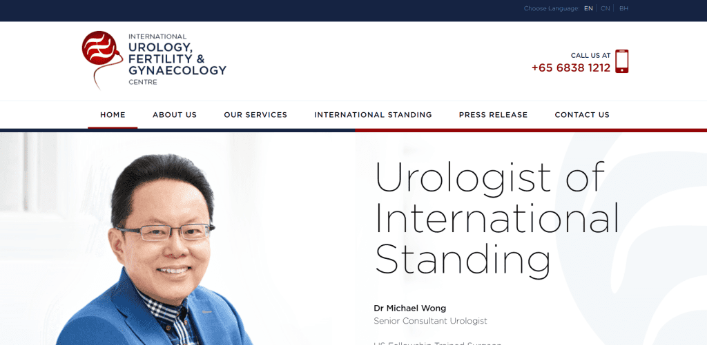 best fertility clinic in singapore_International Urology, Fertility & Gynaecology Centre: Dr. Michael Wong - Urologist