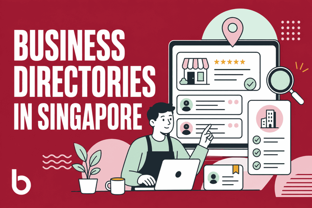 Feature image for Business Directories in Singapore showing an SME business listing online.