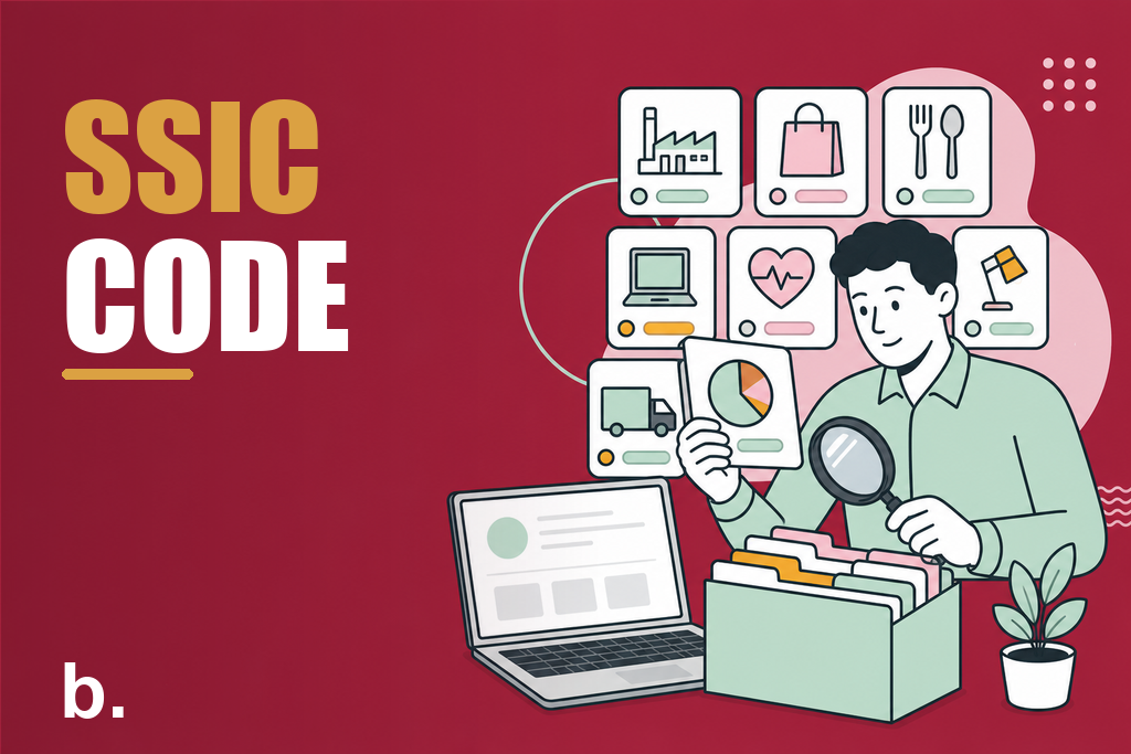 Founder sorting Singapore business activity categories and SSIC code options