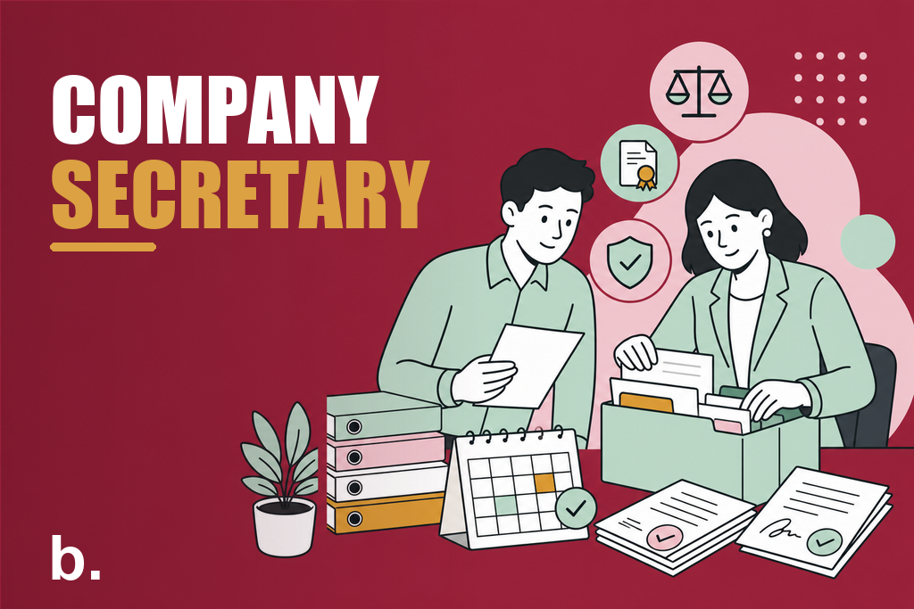 Company secretary organising statutory records and annual filing documents