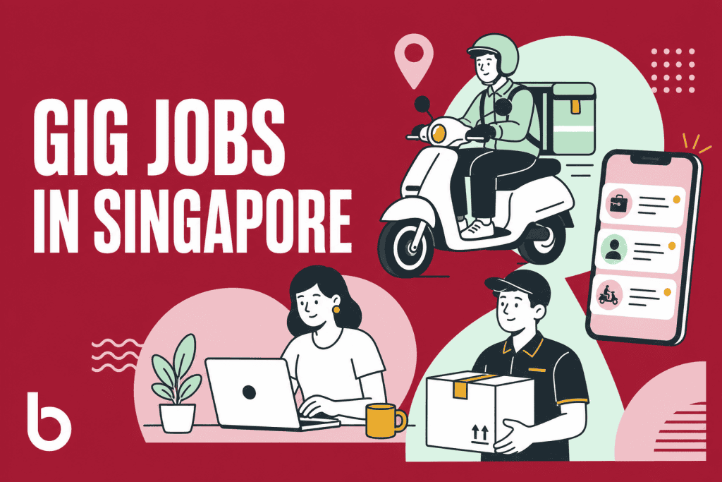 Feature image for Gig Jobs in Singapore showing delivery, freelance and courier gig work.