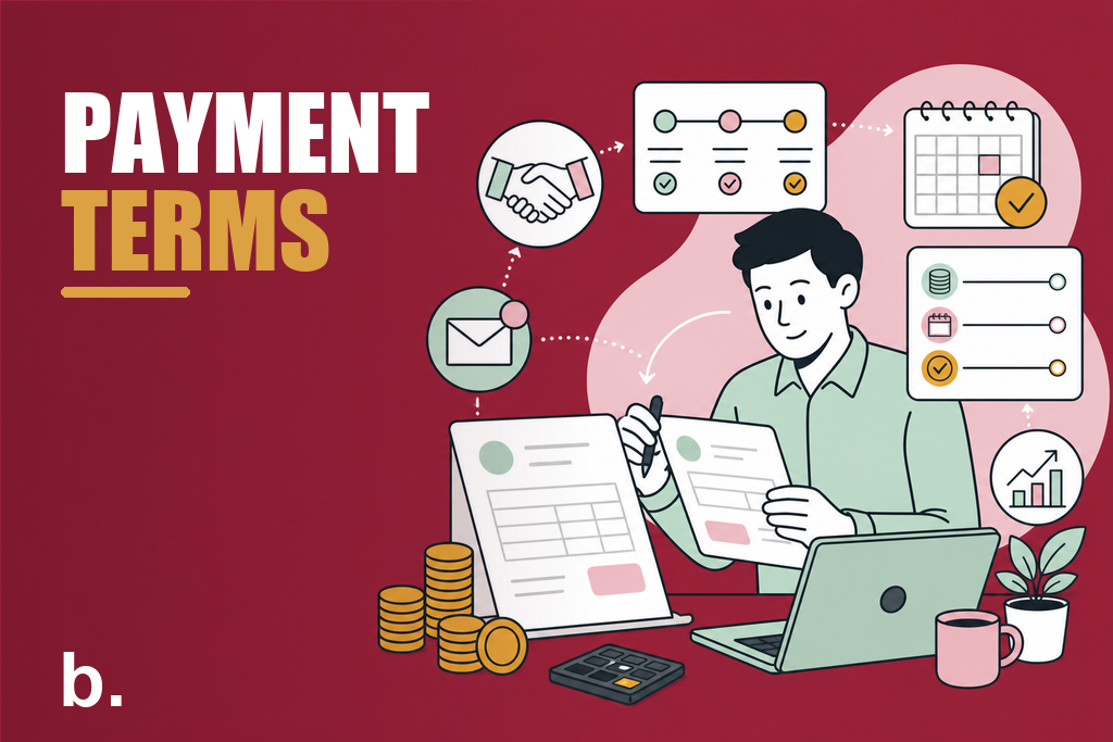 Singapore SME owner reviewing invoice payment terms and billing documents