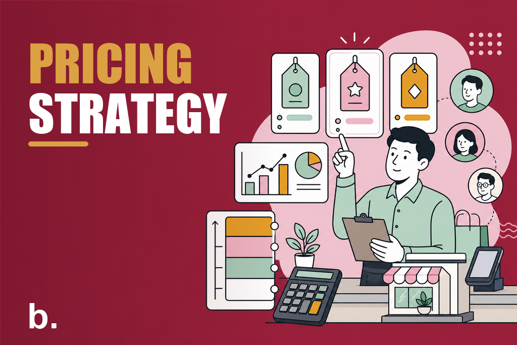 Small business owner reviewing pricing tiers, margin charts and product packages
