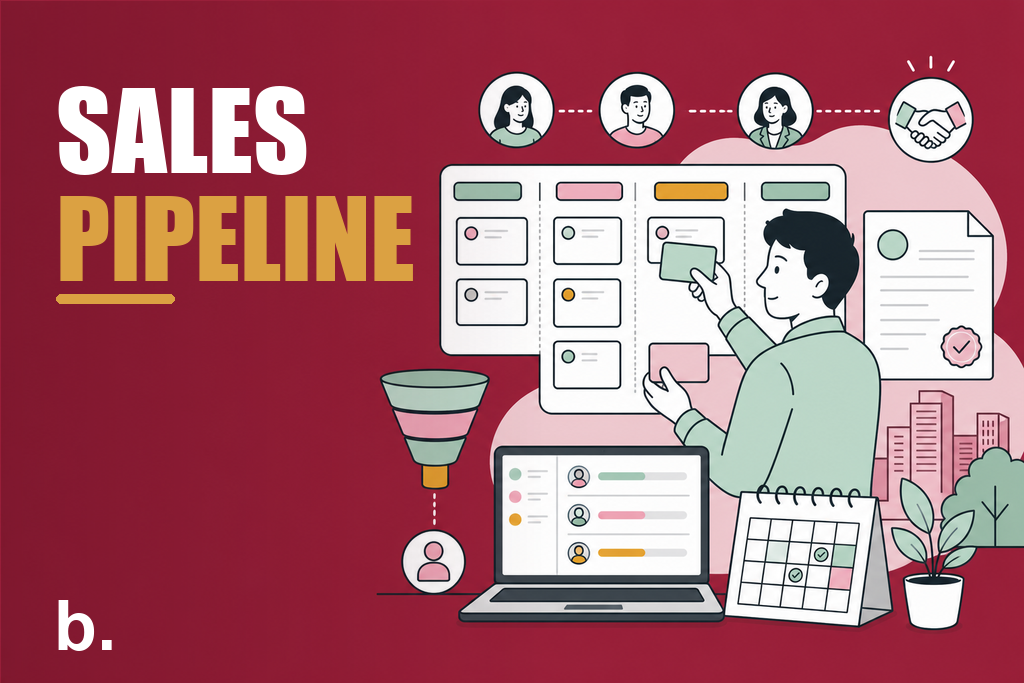 Small business owner moving leads through a sales pipeline board