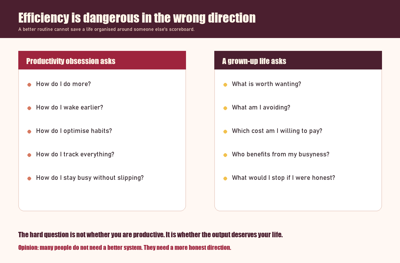 Your Life Is Not a Productivity Problem infographic.