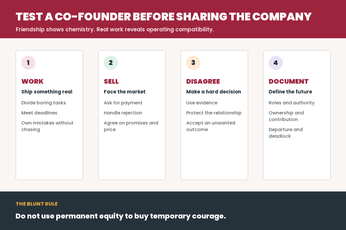 Do Not Choose a Business Partner Because You Are Afraid to Start Alone decision framework